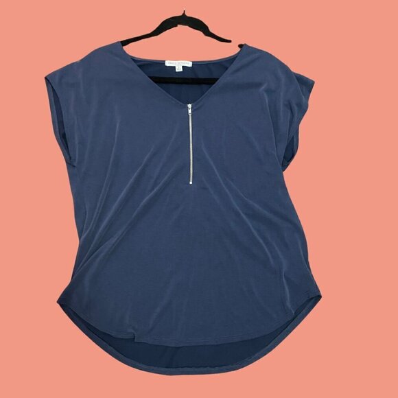 Green Envelope Los Angeles Zip-Front Blouse –Size : L - Effortless Chic! 💙 - Picture 3 of 6